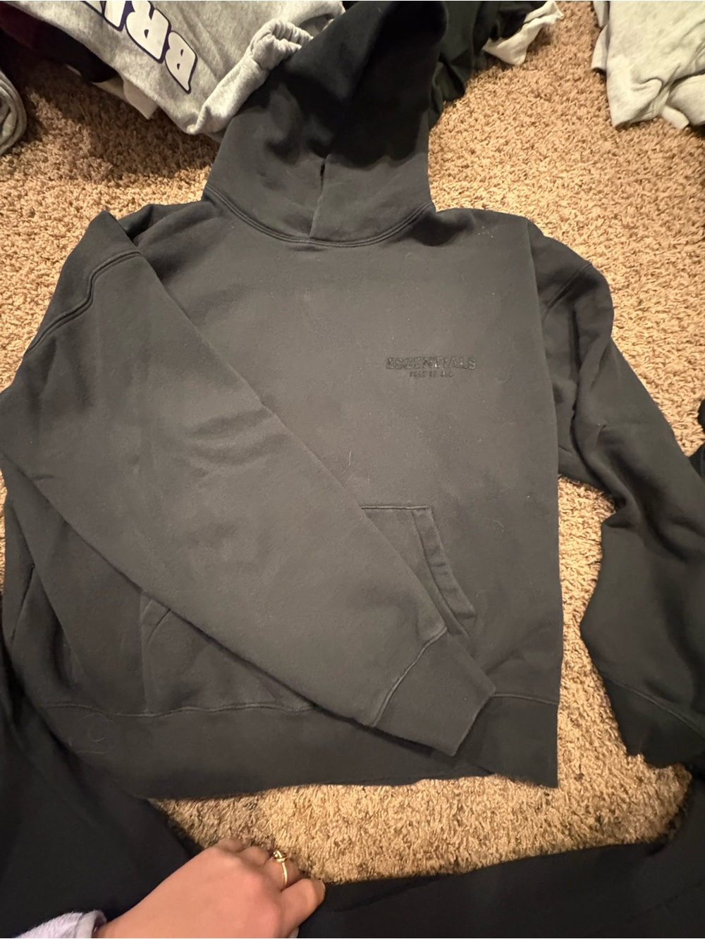 Black essentials hoodie